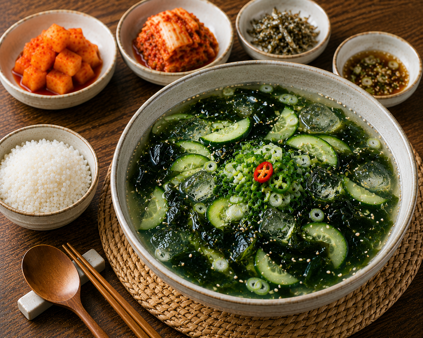 Seaweed Cucumber Cold Soup