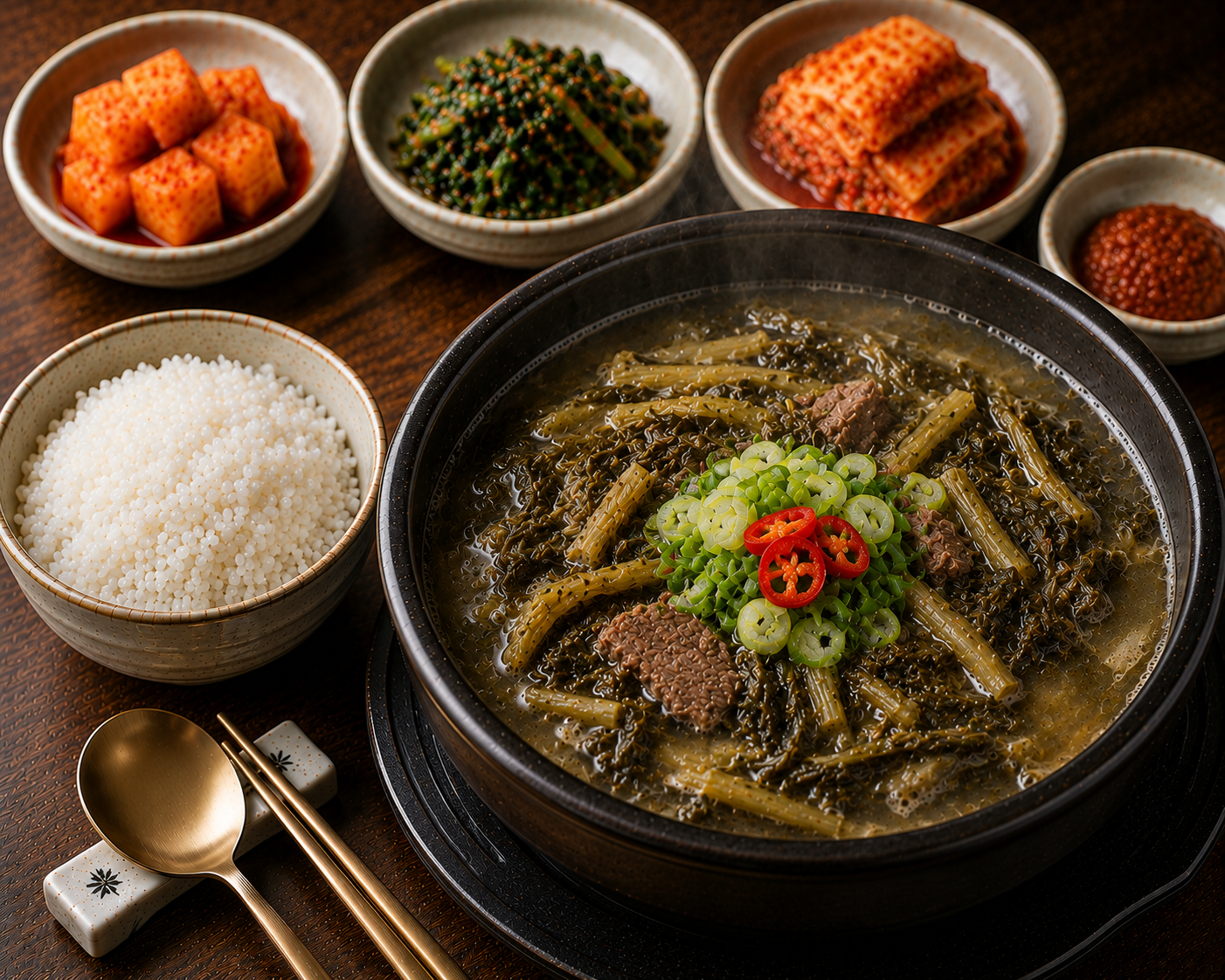 Dried Daikon Greens Soup